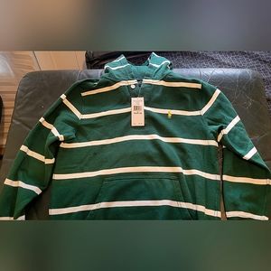 NWT Ralph Lauren Boys Sweatshirt size M 10-12 Green and White